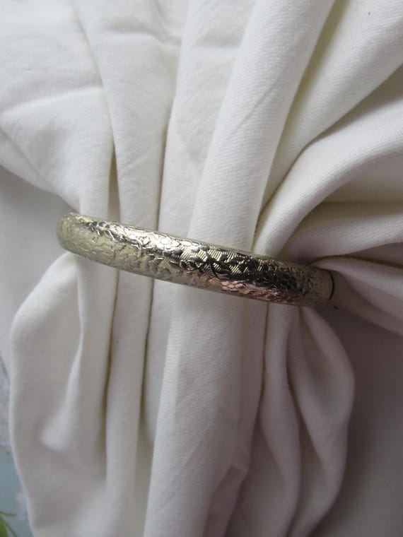 Bracelet  GoldTone Victorian Style Bangle - image 4