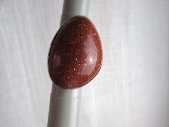 STATEMENT RING size 7 large Deep Gold flecks Sand… - image 2