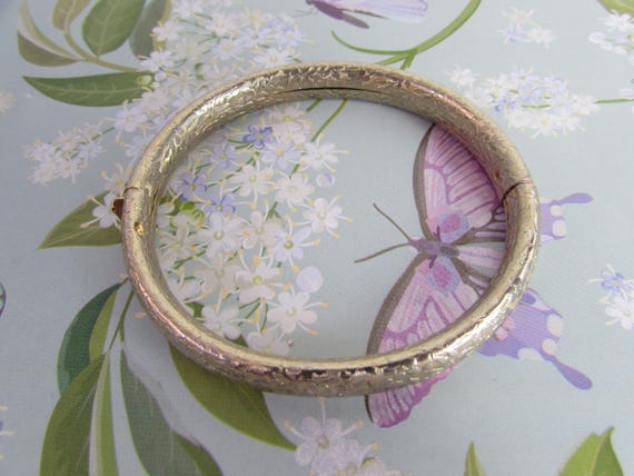 Bracelet  GoldTone Victorian Style Bangle - image 1