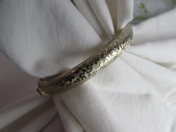 Bracelet  GoldTone Victorian Style Bangle - image 2
