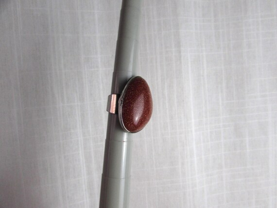 STATEMENT RING size 7 large Deep Gold flecks Sand… - image 4