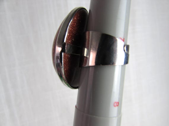 STATEMENT RING size 7 large Deep Gold flecks Sand… - image 6