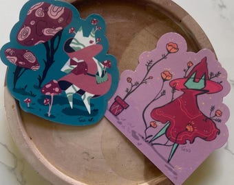 Flower Cat Sticker: Whimsical Waterproof Laptop Decal