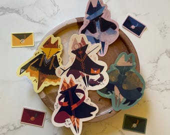 Whimsical Academy Cats Art Print: Witchcraft Wizardry Parody Stickers