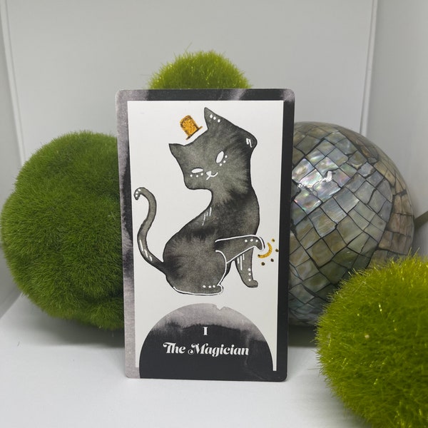 Black Cat Tarot Cards - Tarot Cats - Tarot Deck 78 - Classic Beginner Future Telling Pip Deck