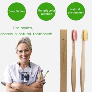 Bamboo Toothbrush Plant-based Bristles Biodegradable & Eco-friendly Plastic Free Zero Waste image 2