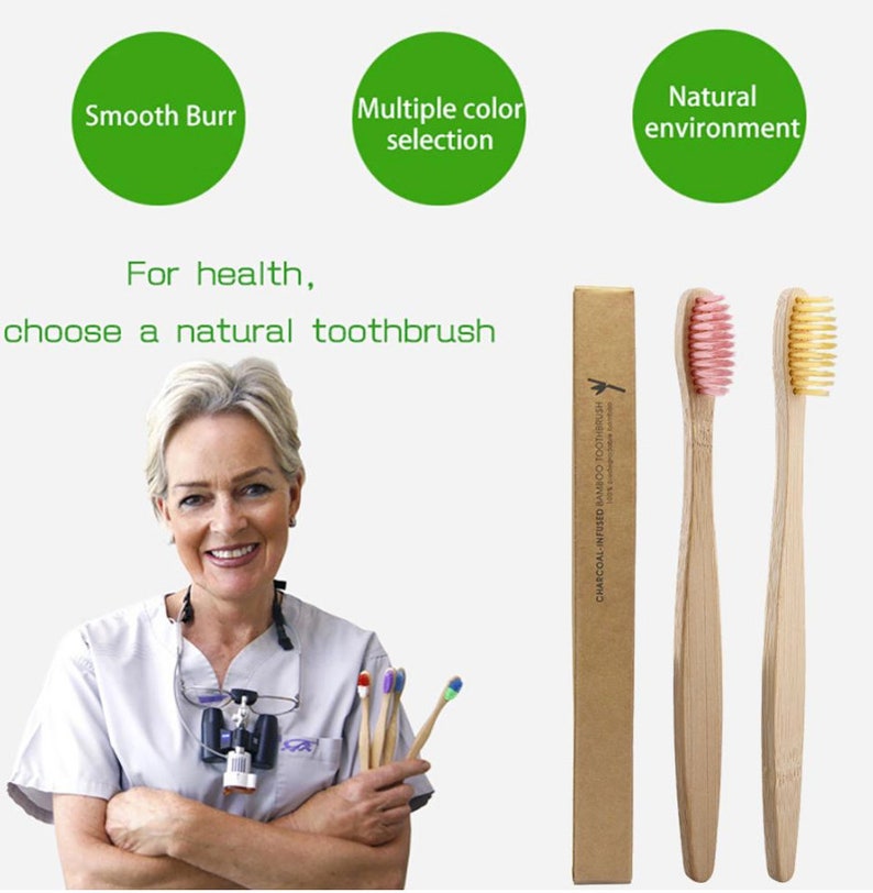 Bamboo Toothbrush Plant-based Bristles Biodegradable & Eco-friendly Plastic Free Zero Waste image 2