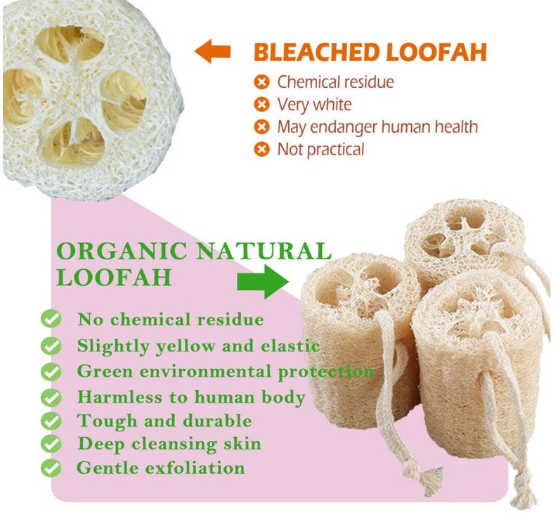 Organic Loofah Sponge 100% Biodegradable for Bath Or Kitchen Use Free gift image 2