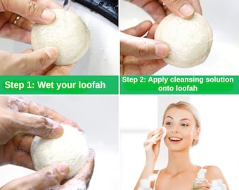 Organic Loofah Sponge Scrubber with Handheld Band 100% Biodegradable