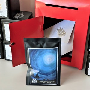 Herten en Moonlight Tea Card - Ansichtkaart met thee (Canada US Gratis verzending) Gepersonaliseerde bericht inbegrepen