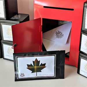 Carte de thé tartan Maple Leaf - Carte postale avec thés (Canada US Livraison gratuite)