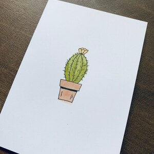 Tarjeta de felicitación de cactus // Hecho a mano