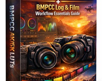 BMPCC 4K/6K LUTs + Log & Film Workflow Guide + Portfolio Website Template HTML (Digital Download)