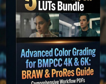 BMPCC 4K/6K LUTs Bundle: BRAW & ProRes Color Grading Guide (PDF)