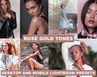 ROSE GOLD TONES Professional Lightroom Mobile Desktop Presets, Soft Cream Preset, NewBorn Presets, Bright Blogger Presets, Lifestyle Presets