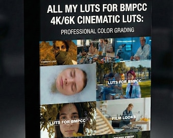 All my BMPCC 4K/6K Cinematic LUTs: Professional Color Grading + Website Template HTML