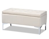 Andria Velvet Fabric Upholstered Storage Ottoman