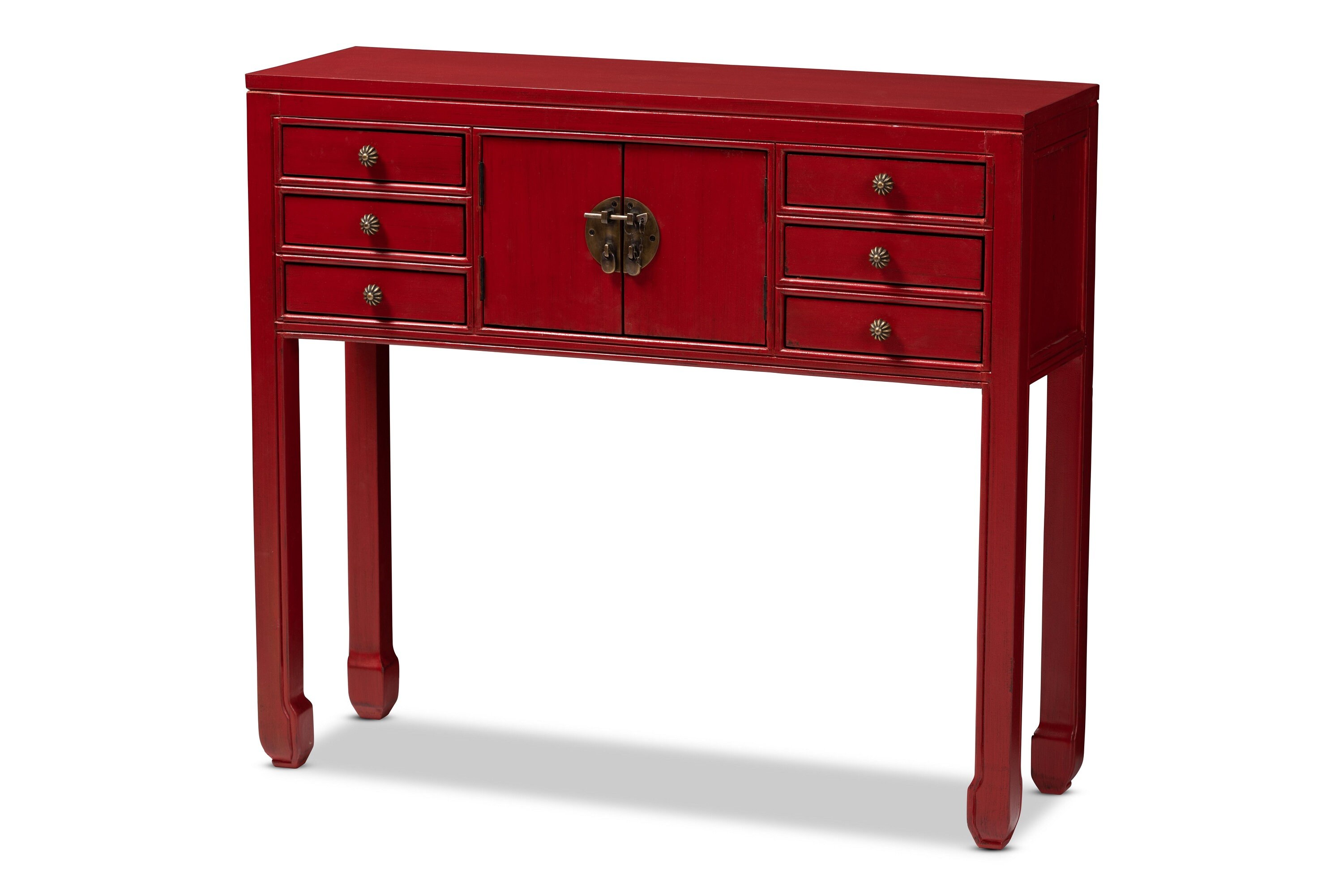 Francis Antique Style 6drawer Red Console Table Etsy