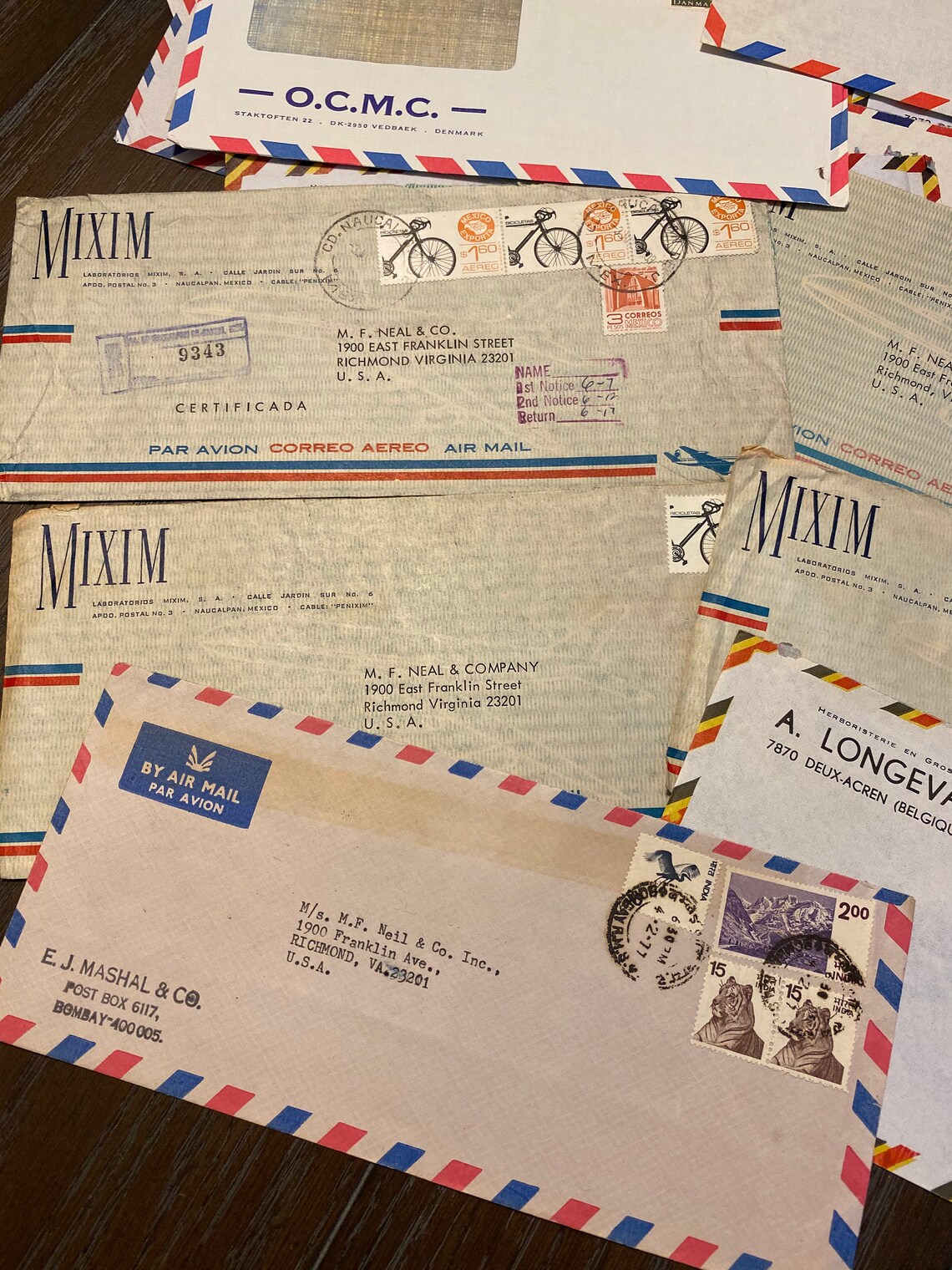 Vintage Used Air Mail Envelopes Postal Covers from the 70s Etsy