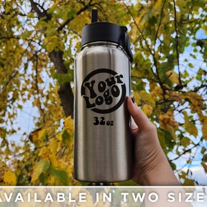 Customizable Stainless Steel Water Bottles - 23oz & 32oz - Perfect for Business Logos - Insulated