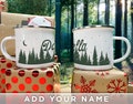 Personalized Campfire Mug, Forest Coffee Mug, C Handle 11oz Mug, Morning Coffee Cup, Sky Name Mug (NAME ON TOP)