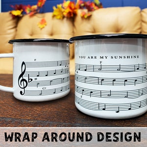 Personalized Music Mugs, Music Teacher Mug, You Are My Sunshine Coffee Music Mugs, Music Themed Gifts Mugs