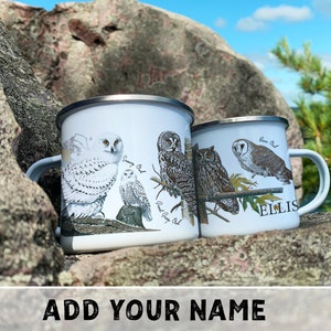 Owl Design Wraparound Custom Campfire Mugs