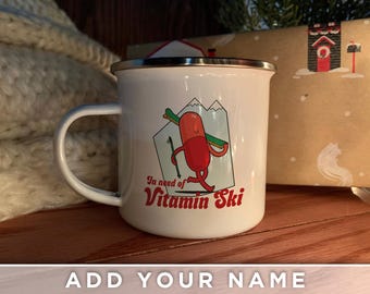 Customizable "Vitamin Ski" Mug - Personalized Ski Lover's Gift