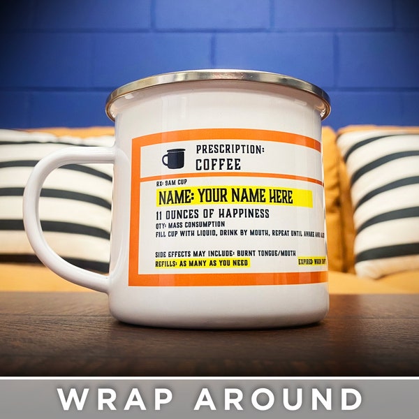 Prescription Coffee Mug, Doctor Pharmacist Mug, Medical Ceramic Coffee Mug, Customizable Name Mug, Custom Campfire Mugs