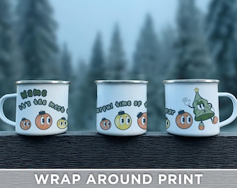 Personalized "Most Wonderful Time of the Year" Christmas Enamel Mug