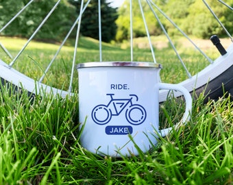 Personalized bicycle Mugs, Bike Coffee Mug, Mountain Bike Gift Idea