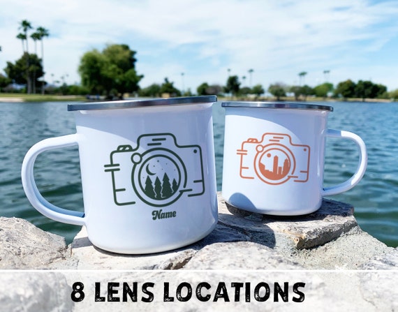Photographer Camera Lens Campfire Mugs