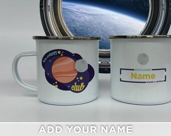 Personalized "Little Explorers Club" Enamel Camp Mug – Customizable Name Mug for Kids