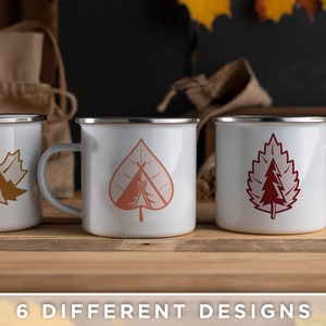 Personalized Autumn- Water color Leaves Campfire Mugs