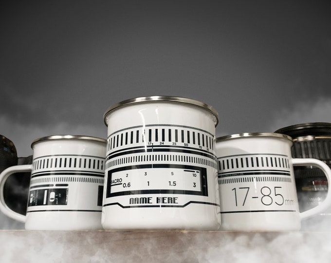 Photographer Camera Lens Campfire Mugs