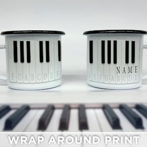 Personalized Piano Key Mug – Custom Name Musical Gift