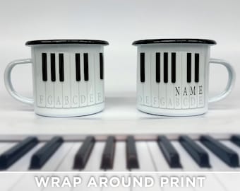 Personalized Piano Key Mug – Custom Name Musical Gift