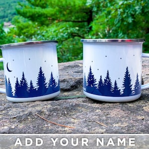 Forest Wraparound Coffee Mug, Personalized Name Mug, Adventurous Camping Tea Mug, Holidays Tea Mug, Forest Coffee Mug (NAME ON BOTTOM)