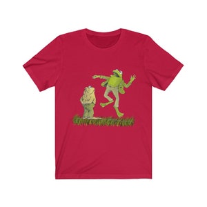 Frog and toad forever, Funny T-Shirt, Unisex Jersey Short Sleeve Tee Red
