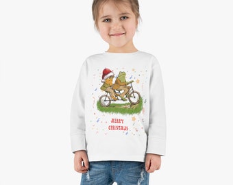 Frog and Toad Marry Christmas kids shirt, boys, girls, Funny Shirt, Gift, Sweatshirt, Kids Toddler Long Sleeve Tee