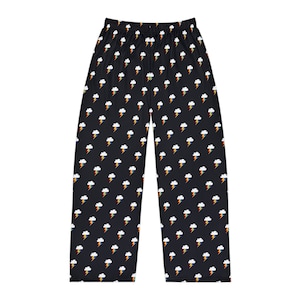 RAINBOW Lightning Bolt with Cloud on Black Background - Men&#39;s Pajama Pants (AOP)