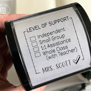 Tampons Terminé, Tampons niveau de soutien pour les élèves, Tampon texte personnalisé enseignant, Tampons de notation pour les enseignants, Tampon enseignant