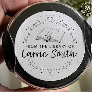 Custom Library Stamp, Book Stamp, Ex Libris Stamp, book lover Gift, Book lover stamp, Open Book stamps, Christmas Gift, Holiday Gift,