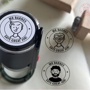 Cute Cartoon Face Stamp, Cute Avatar Face Stamp, Teacher Face Stamp, Boy Avatar Stamp, Boy Face Stamp, Teacher Gift, Teacher Funny Stamp