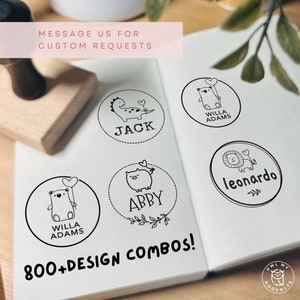 Custom Name Stamp, Cute Name Stamps, Unicorn Stamps, Dinosaur Stamp, Childrens gifts, Gift for Boys, Gift for Girls, Cat Stamp, Pet Embosser