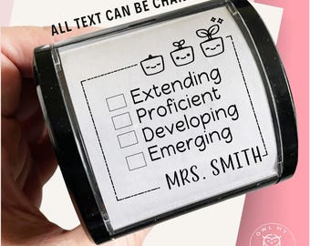 Custom Text Teacher Stamp: Grading Stamps for Teachers