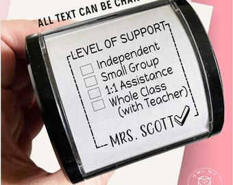 Custom Teacher Stamp: Level of Support, Grading Stamp