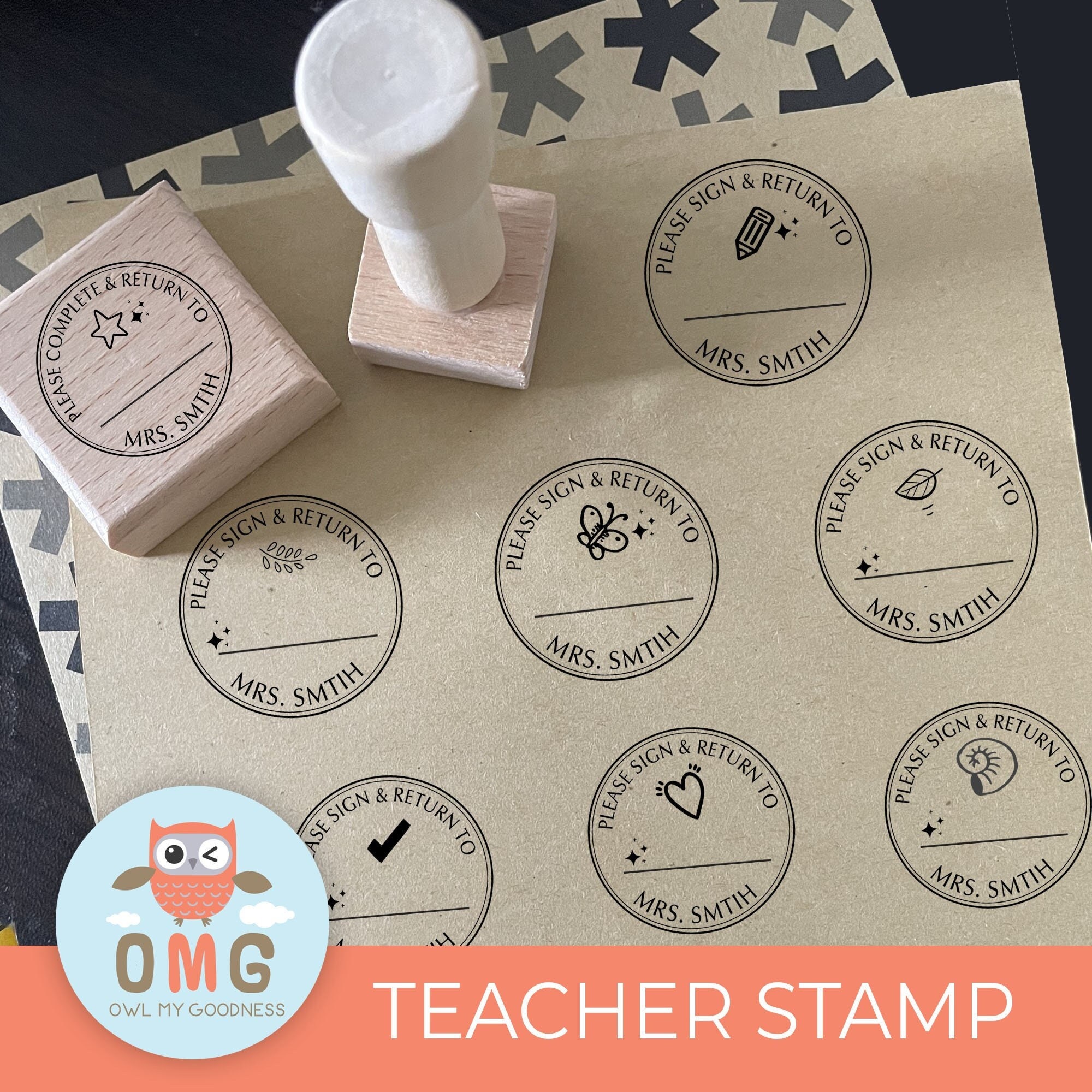 Personalized Pottery Stamp With Name and Initials, Potter's Signature Stamp  of Pottery Mark, Pottery by Stamp, Gift for Potter, CS 10349 