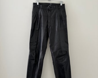 Thrifted Vintage Authentic 100% Leather Black Pants