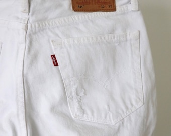 Thrifted White Levi’s Red Tag 511 Jeans